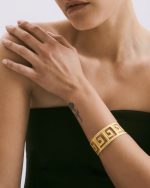 Andromeda Gold-Plated Meander Cuff Bracelet - Image 3
