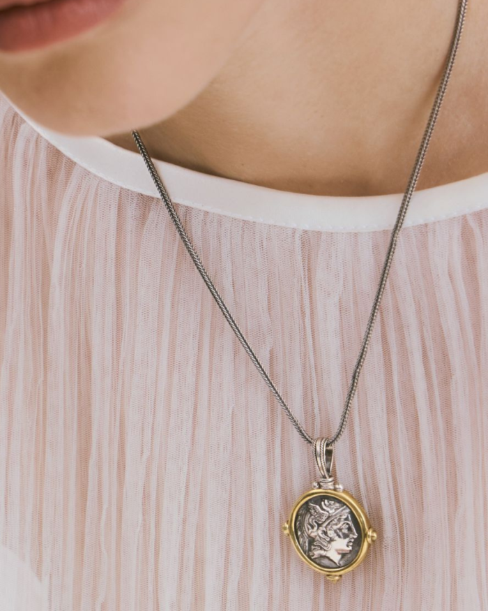 Athena and the Lion - Ancient Greek Coin Pendant - Image 4