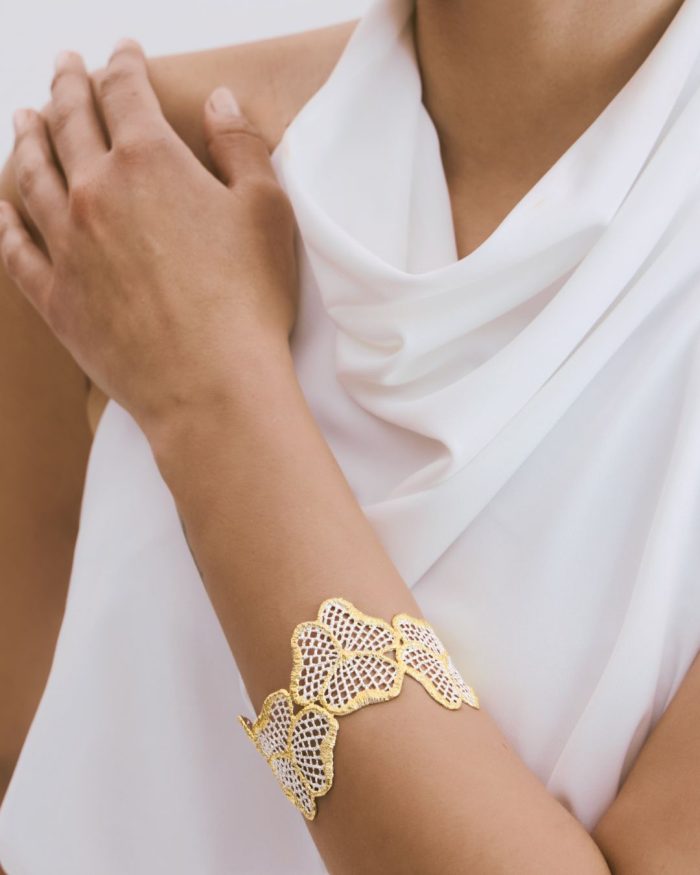 Dahlia Flower Cuff Bracelet - Image 3