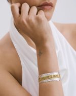 Danae Two-Tone Meander Cuff Bracelet - Image 3
