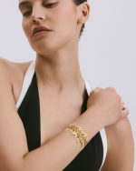 Elia Gold-Plated Olive Branch Bracelet