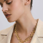 Elia Gold- Gold-Plated Olive Branch Necklace