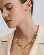 Elia Gold- Gold-Plated Olive Branch Necklace