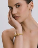 Leontis Gold-Plated Lion Head Bracelet