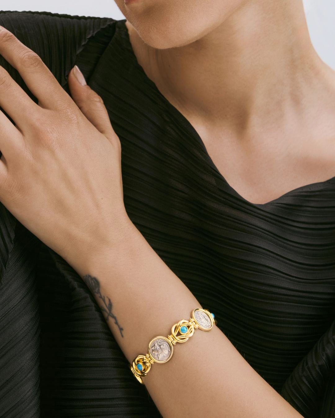 Progetto senza titolo - 1 Urania - Ancient Coin & Turquoise Bracelet - Image 1