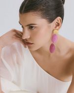 Fuchsia - Sculptural Drop Earrings - Image 3