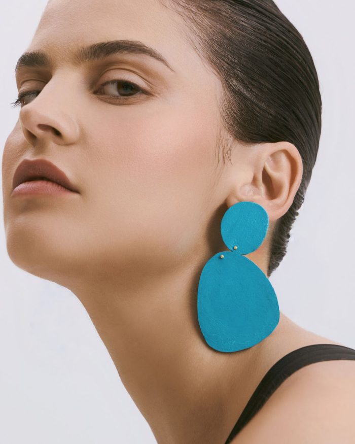 Ouranos - Turquoise Sculptural Earrings - Image 3