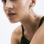 Tessera - Silver Geometric Drop Earrings