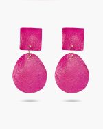 Chroma - Fuchsia Geometric Earrings - Image 2