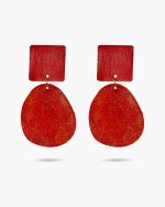 Kokino - Red Geometric Earrings - Image 2