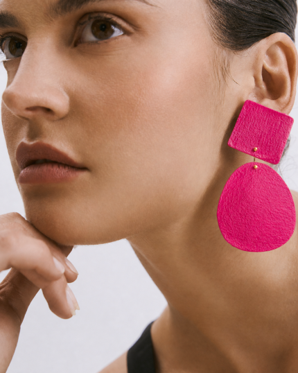 Chroma - Fuchsia Geometric Earrings